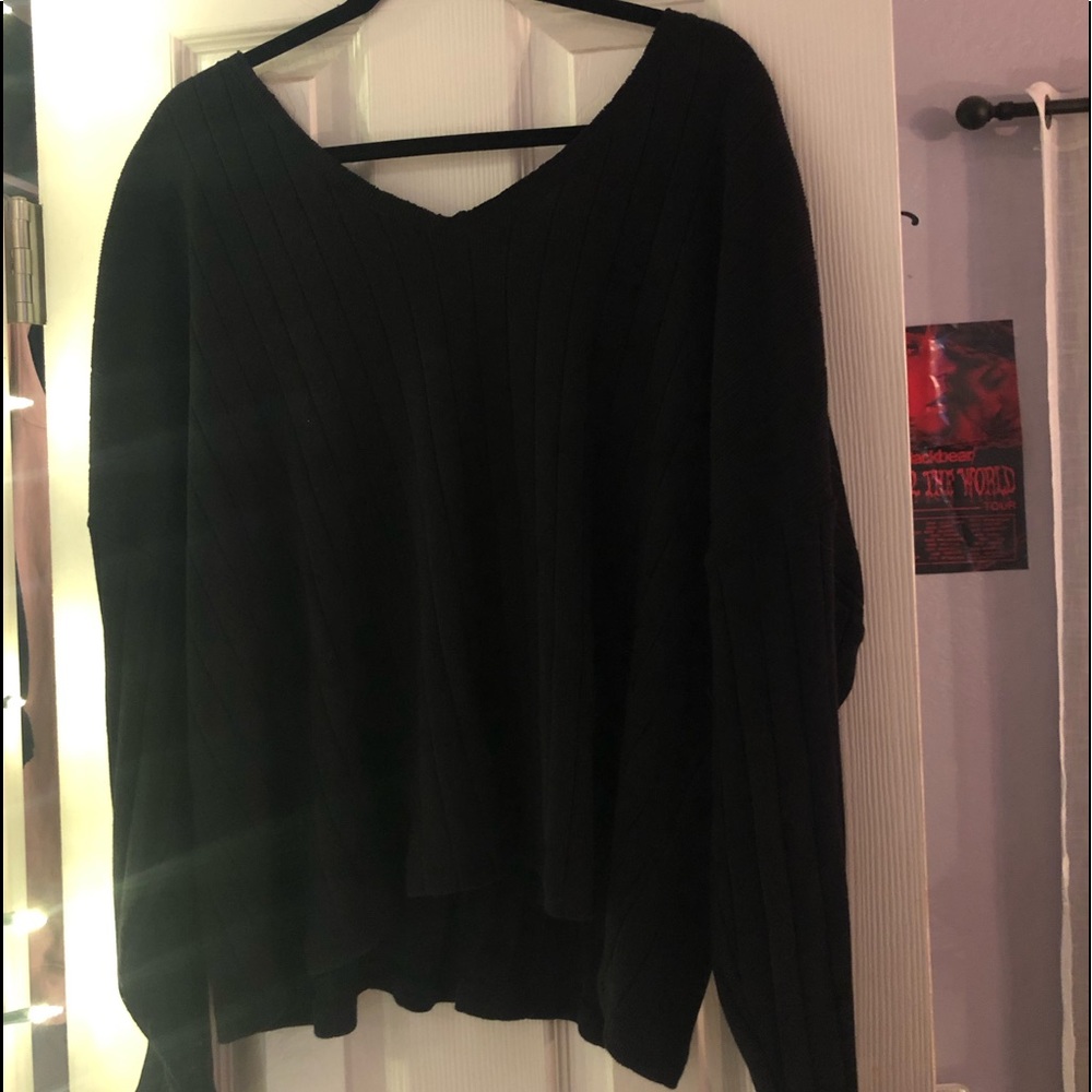 forever 21 black ribbed sweater